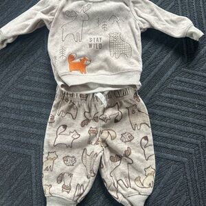 Carter's Beige Animal Print Baby Outfit
